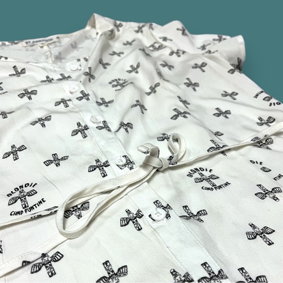 Junk Food Blonde Camp Fun Time button down high low dress. Size Medium 🎵🎸 - Picture 5 of 11